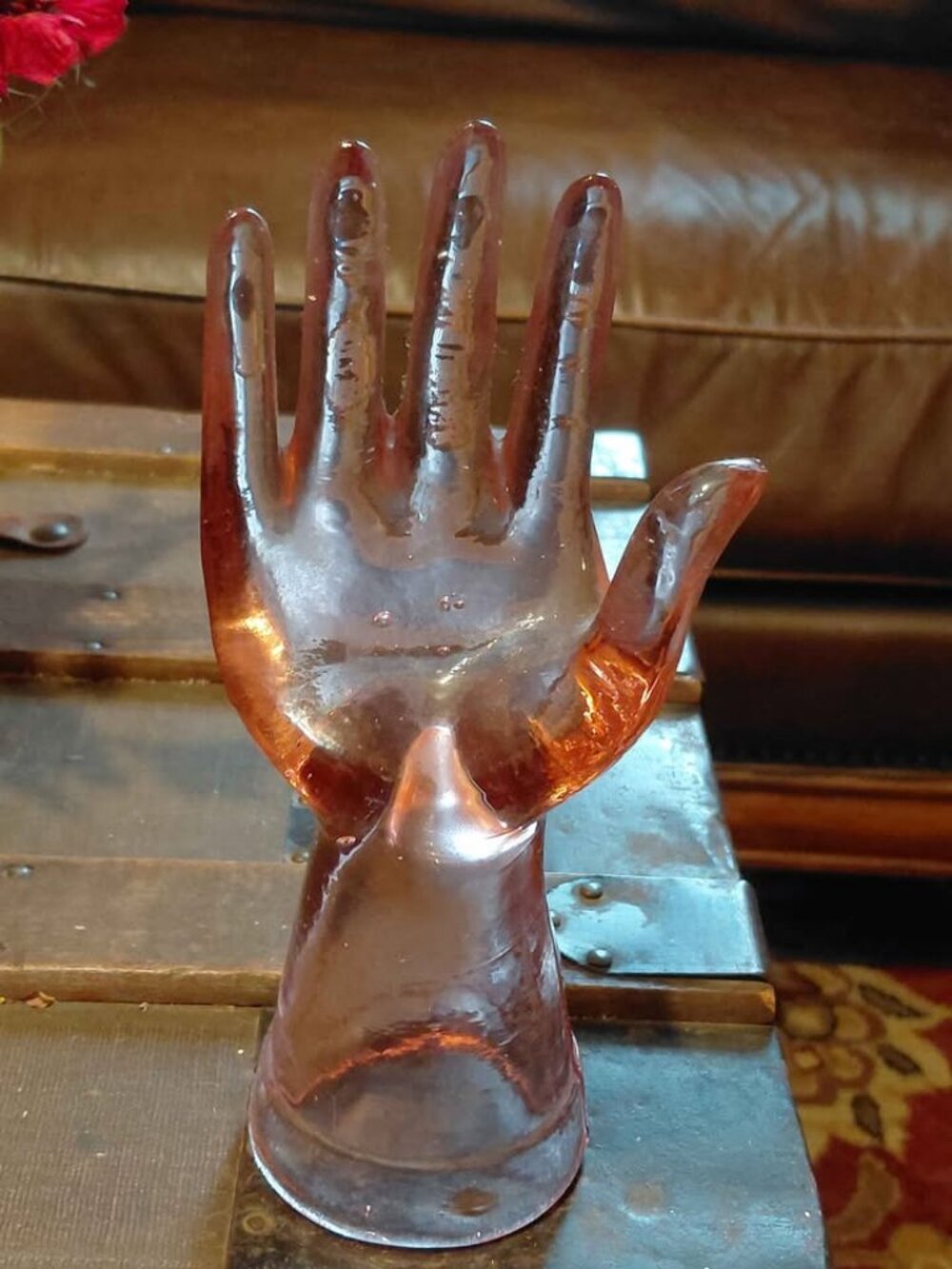 Pink Glass Ring Holder